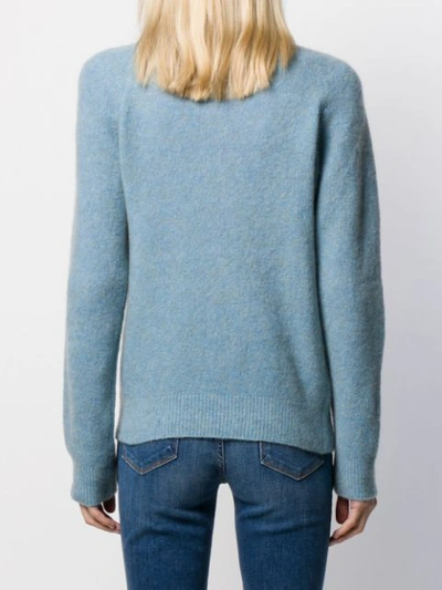 Shop Apc Crew Neck Knitted Sweater In Blue
