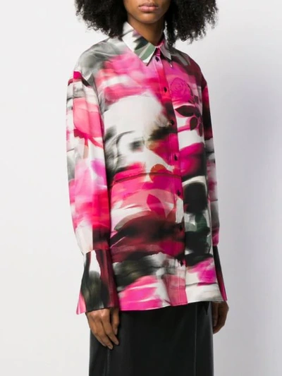 Shop Alexander Mcqueen Floral Print Shirt In Pink