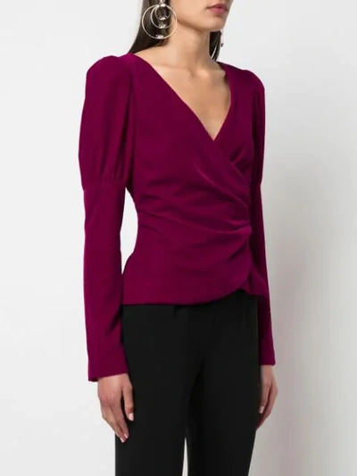 Shop Cinq À Sept Theo Wrap-style Top In Purple