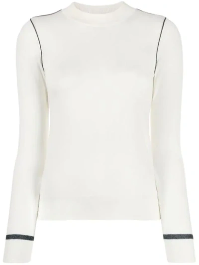 Shop Armani Exchange Pullover Mit Kontrastborte In White