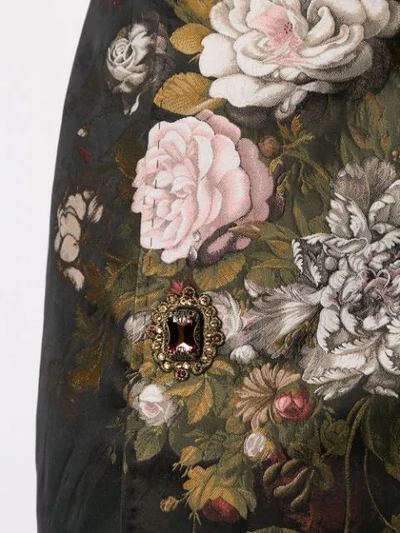 Shop Dolce & Gabbana Floral Jacquard Skirt In Black
