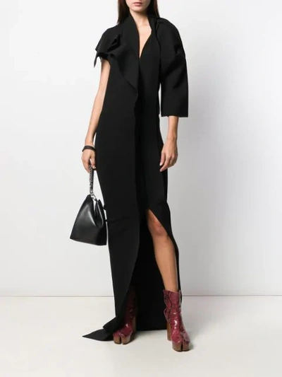 Shop Rick Owens Asymmetric Ruffle Maxi Dress In Black