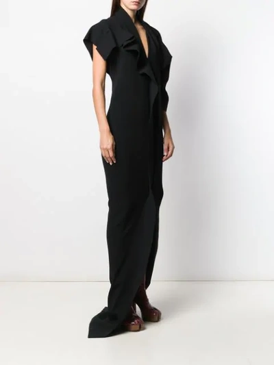 Shop Rick Owens Asymmetric Ruffle Maxi Dress In Black