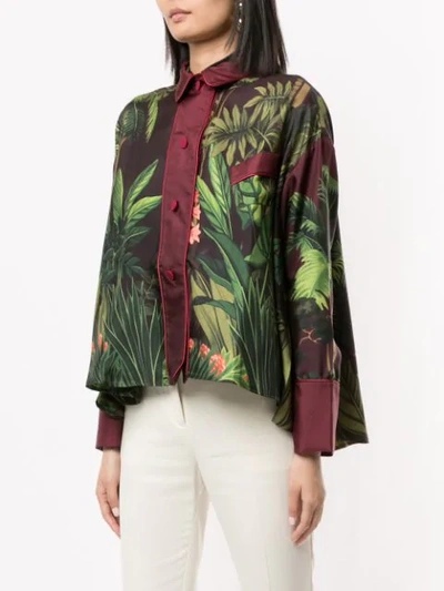 Shop F.r.s For Restless Sleepers Jungle Print Silk Shirt In Multicolour