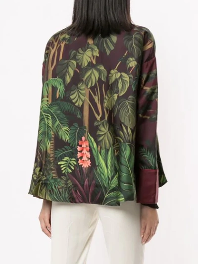 Shop F.r.s For Restless Sleepers Jungle Print Silk Shirt In Multicolour