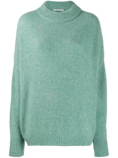 Shop Dušan Round Neck Knit Jumper In Green