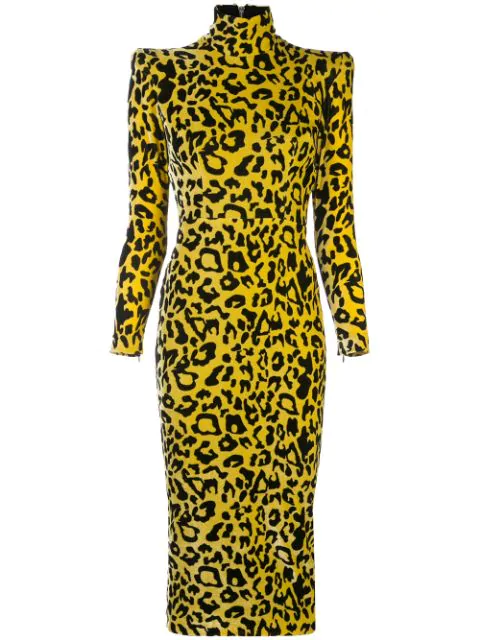 leopard print dress yellow