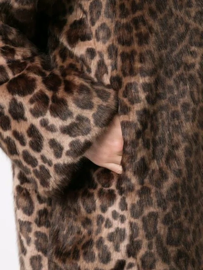 Shop Bouguessa Faux Fur Leopard Print Coat In Dark Leopard