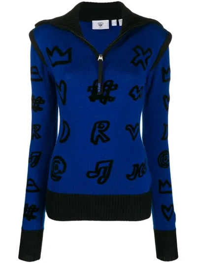 Shop Rossignol X Jcc Jc De Castelbajac Flock Drawi Half-zip Jumper In Blue