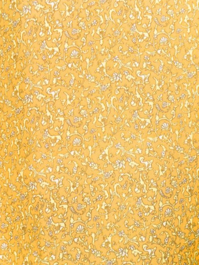 Shop Derek Lam 10 Crosby Long Sleeve Godet Insert Mini Paisley Dress In Yellow