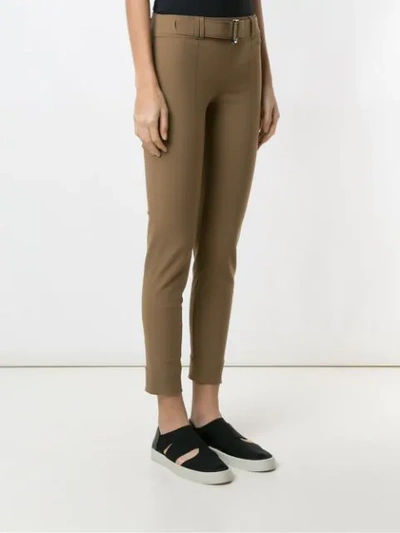 Shop Gloria Coelho Belted Cropped Trousers In Neutrals