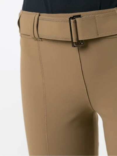 Shop Gloria Coelho Belted Cropped Trousers In Neutrals