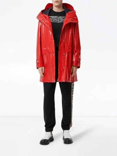 Shop Burberry Horseferry-print Parka Coat In Red