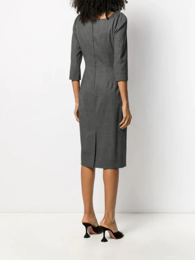 Shop Dolce & Gabbana Fitted Work Dress In Grey