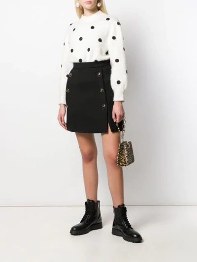 Shop Dolce & Gabbana Dg Buttons Mini Skirt In Black