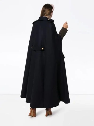 MIU MIU BUTTONED OVERSIZED CAPE - 蓝色