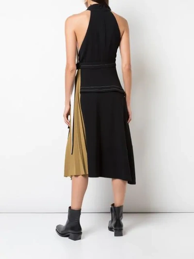 Shop Proenza Schouler Sleeveless Layered Draped Colorblock Dress In Black