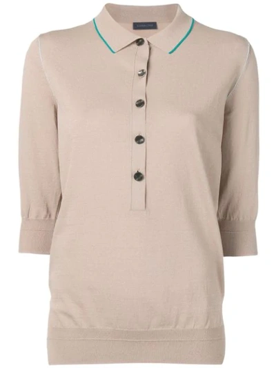 Shop Eudon Choi 3/4 Sleeves Polo Shirt In Neutrals