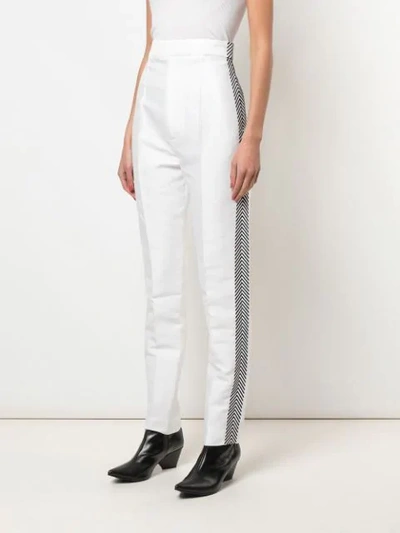 Shop Haider Ackermann Embroidered High-waisted Trousers In White