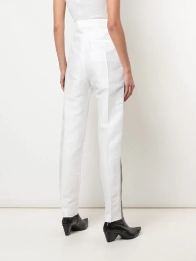 Shop Haider Ackermann Embroidered High-waisted Trousers In White