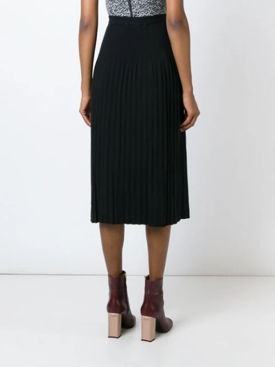 Shop Michael Michael Kors Pleated Knit Skirt In Black