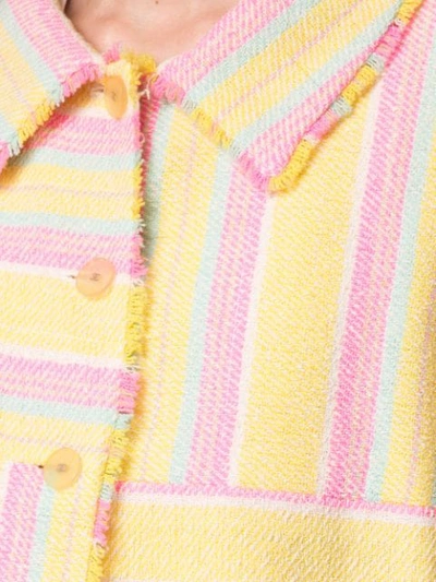Pre-owned Chanel Patchwork Stripe Jacket In Yellow