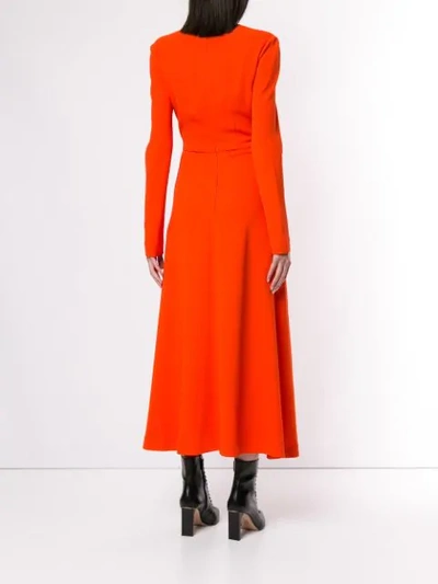 Shop Dion Lee Pierced Midi Dress In Orange