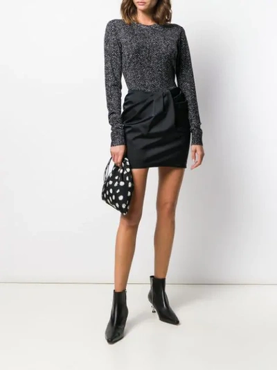 Dolce & Gabbana Chevron Round Neck Sweater In Black