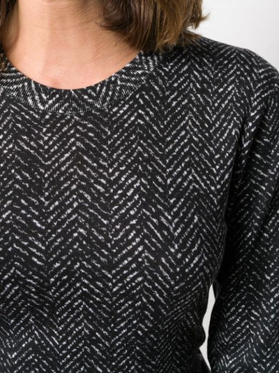 Dolce & Gabbana Chevron Round Neck Sweater In Black
