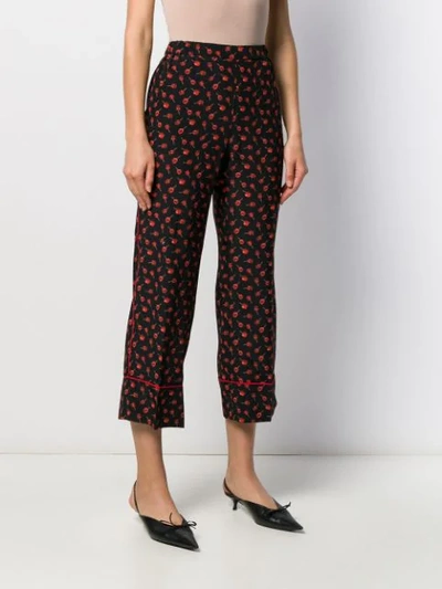 Shop N°21 Candy Apple Print Trousers In Black