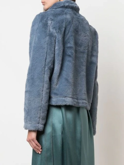 Shop Apparis Tukio Faux Fur Jacket In Blue