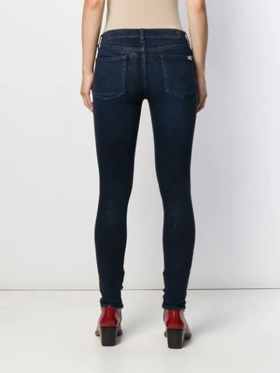 Shop 7 For All Mankind Sparkle Detail Skinny Jeans In Blue