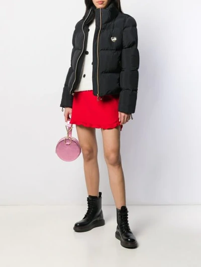 Shop Love Moschino Panelled Down Jacket In C74 Nero