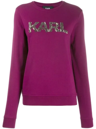 Shop Karl Lagerfeld Karl Oui Sweatshirt In Pink