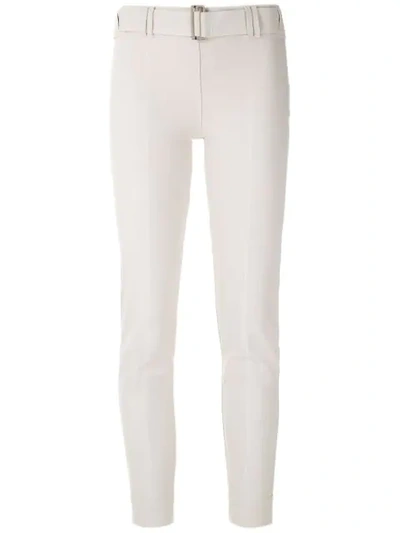 Shop Gloria Coelho Belted Cropped Trousers In Grey