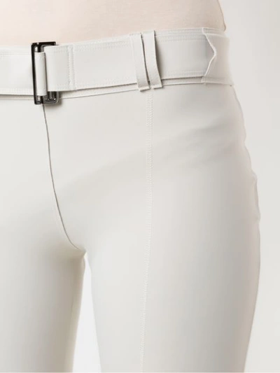 Shop Gloria Coelho Belted Cropped Trousers In Grey