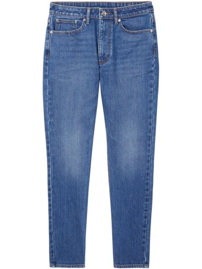 Shop Burberry Straight-leg Mid-rise Jeans In Blue