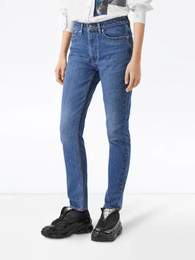 Shop Burberry Straight-leg Mid-rise Jeans In Blue