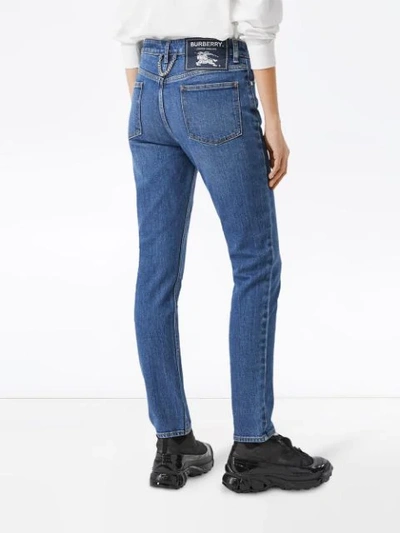 Shop Burberry Straight-leg Mid-rise Jeans In Blue