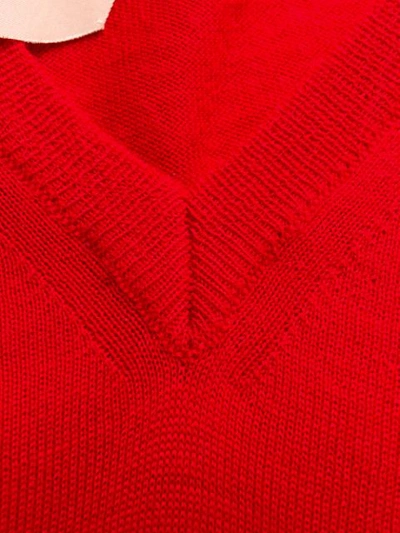 Shop N°21 V-neck Knitted Jumper In Red