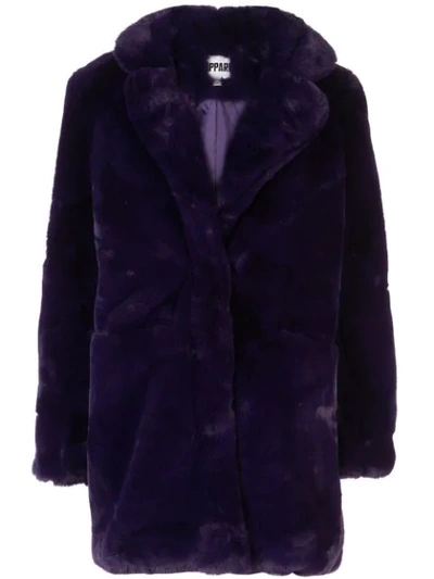 Shop Apparis Sophie Mid-length Coat In Purple