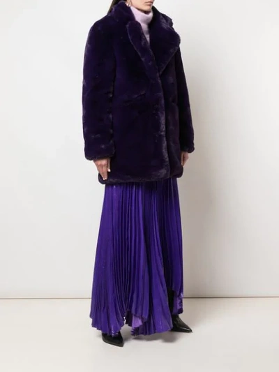 Shop Apparis Sophie Mid-length Coat In Purple