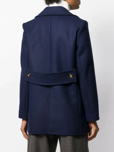Shop Tory Burch Double-breasted Peacoat In Blue