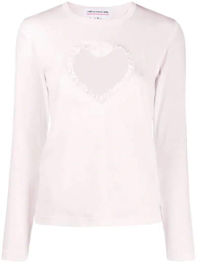 Shop Comme Des Garcons Girl Cut-out Heart T-shirt In Pink