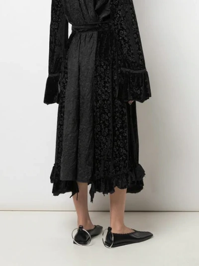 Shop Renli Su Floral Velvet Skirt In Black