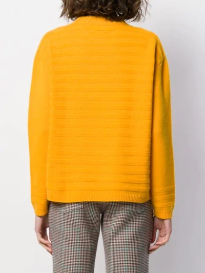 Shop Allude Gerippter Pullover In Yellow