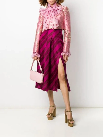 Shop Dolce & Gabbana Floral Jacquard Lamé Jacket In Pink