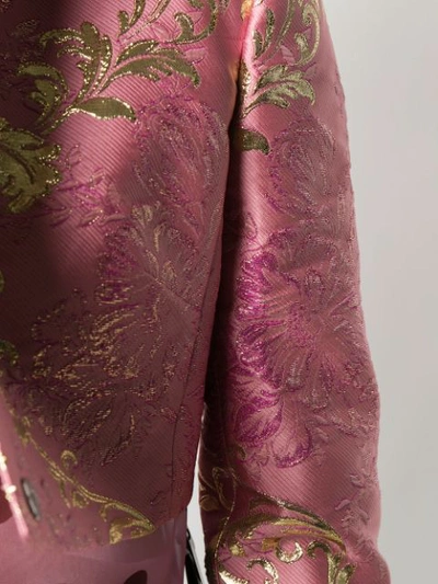 Shop Dolce & Gabbana Floral Jacquard Lamé Jacket In Pink