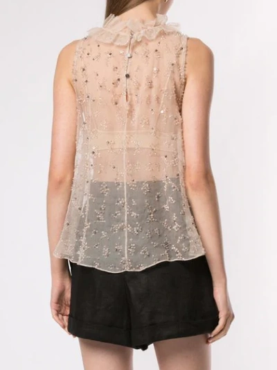 Shop Aje Embellished Devereux Blouse In Neutrals