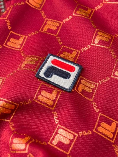 Shop Fila Logo Print Track Jacket In Red